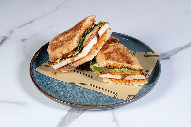 Grilled Halloumi Caprese Panino image